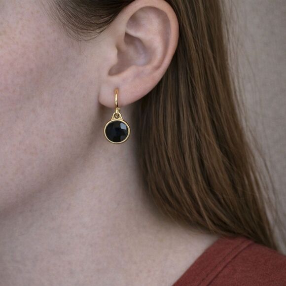 Vintage Jewelry - Elegant Gold and Black Drop Earrings